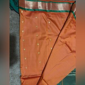 Orange and Gold Patterned saree